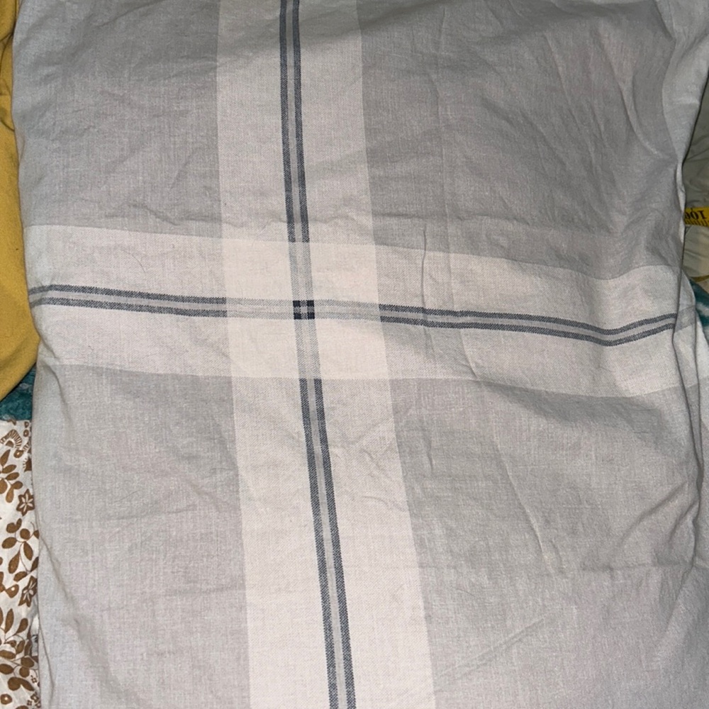 Tommy Hilfiger king PAIR  summer Pillow ShamS/light  Blue /white/pale grey plaid
